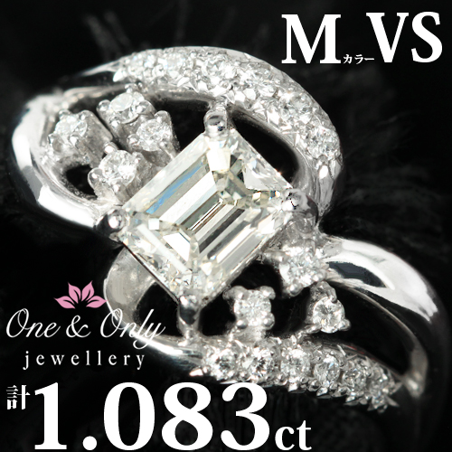 1円/250万プレミアム仕様の超美品1ctダイヤK18リング/ソ付