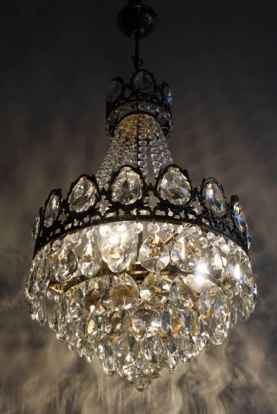 フランス製 真鍮 高級クリスタル シャンデリア アンティーク