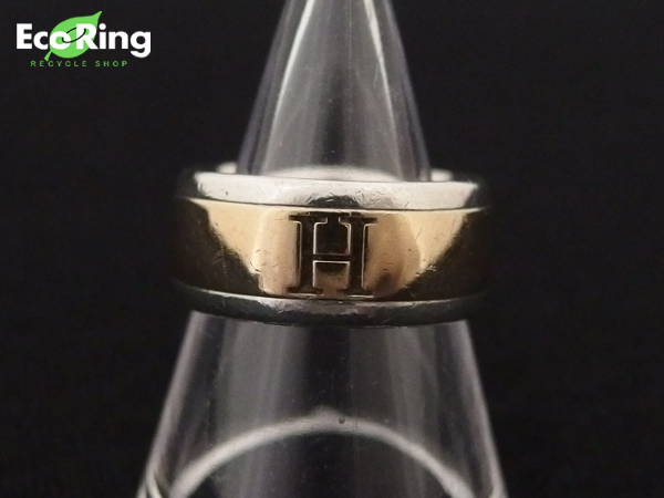 1円 エルメス Hコンビ リング シルバー色×ゴールド色 BG970