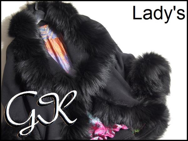 G3295h18■新品 伊太利屋 ラクーンファー付きウールコート■rb