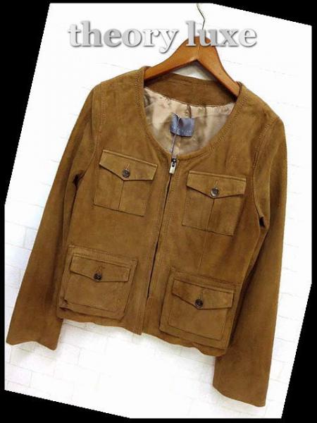 セオリーリュクス ジャケット スエード レザー 羊革 M 未使用 美品 