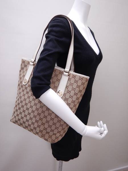 □GUCCI グッチGG柄 トートバッグ ベージュ□1-9 グッチ(GUCCI) トート