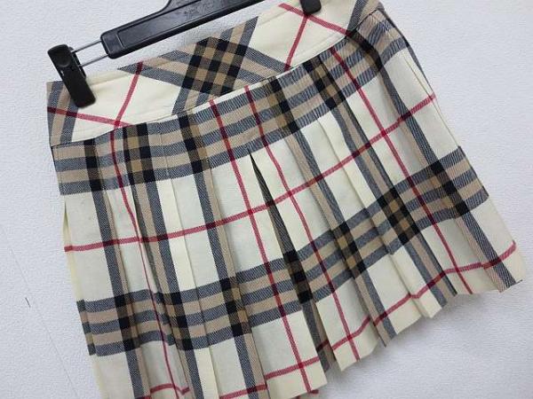 バーバリーブルーウール ミニスカート 巻きスカート チェック 36