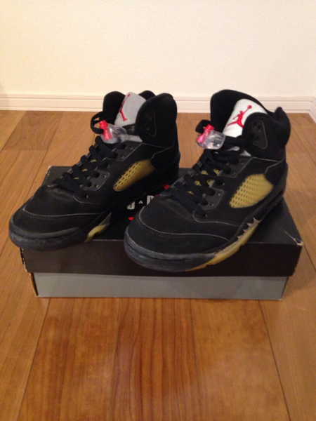 AIR JORDAN5RETRO エアジョーダン5 黒銀2006 中古27㎝