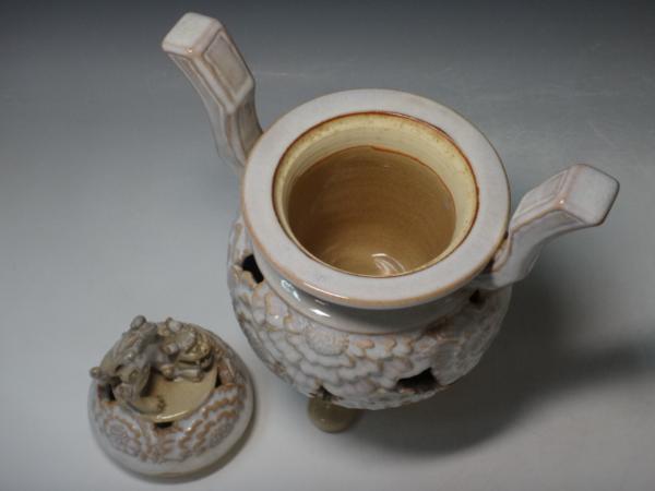 ▲セール！松月造【特大！萩香炉】共箱　お香道*アロマ*床飾