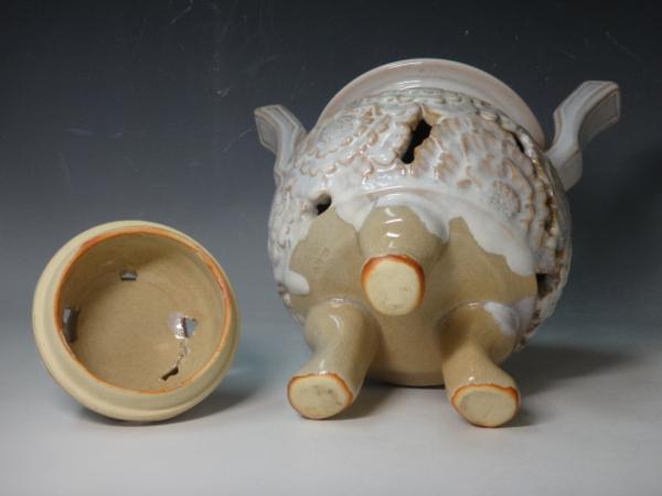 ▲セール！松月造【特大！萩香炉】共箱　お香道*アロマ*床飾