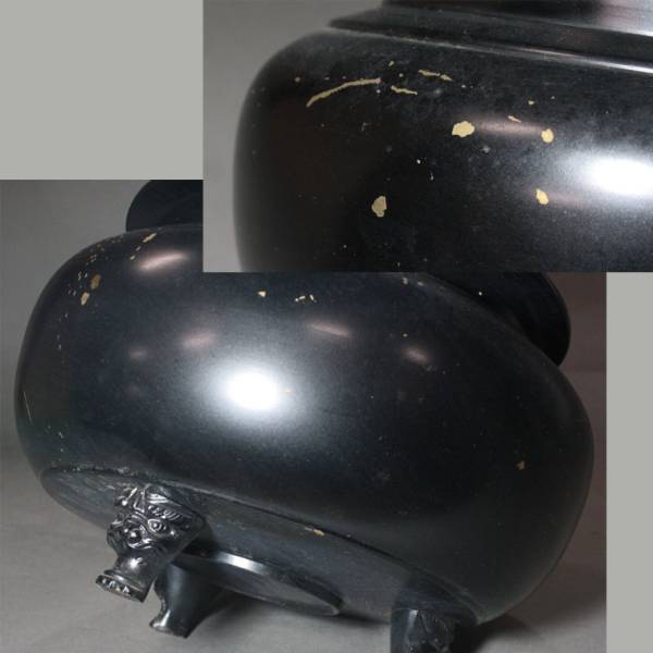 時代市場■長期在庫品 黒色前香炉8.0寸■寺院仏具・仏像