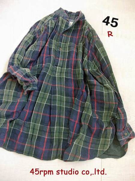 45R ＊ チェックのロング丈ふんわりシャツ / 0 ＊ 45rpm