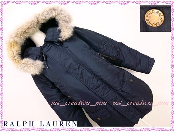 ラルフローレン*リアルファー付天然ダウンコートHR3528 POLO RALPH