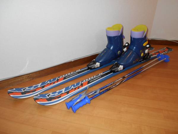 ジュニアスキー4点セット スワロー128cm ブーツ ハートDIVA 22cm◇ ジュニアスキー4点セット スワロー128cm ブーツ ハートDIVA 22cm