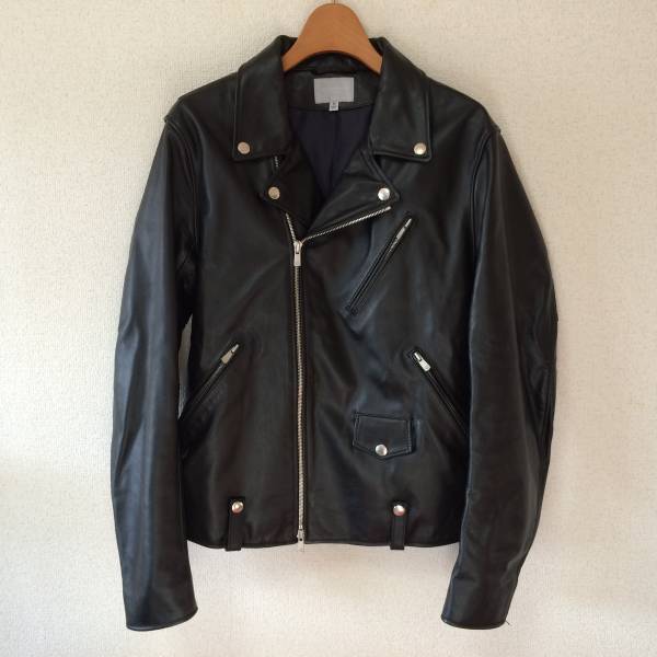 ユナイテッドアローズB&YカウレザーＷライダースジャケット黒Ｍ