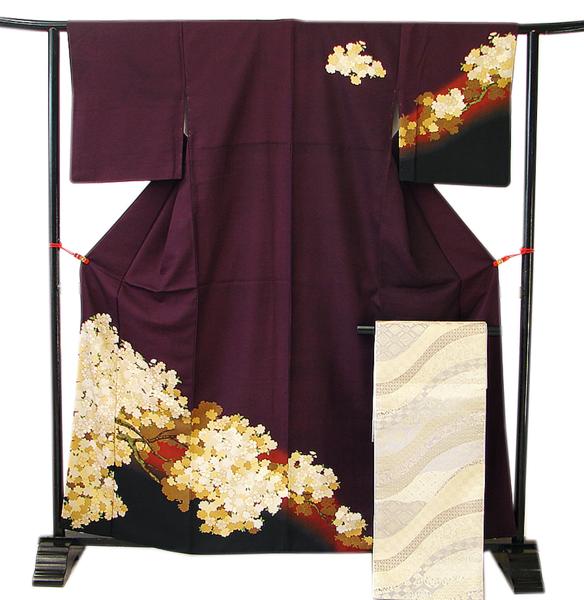 【きものしらゆり】１円！ポリエステル 洗える訪問着＆袋帯 B063