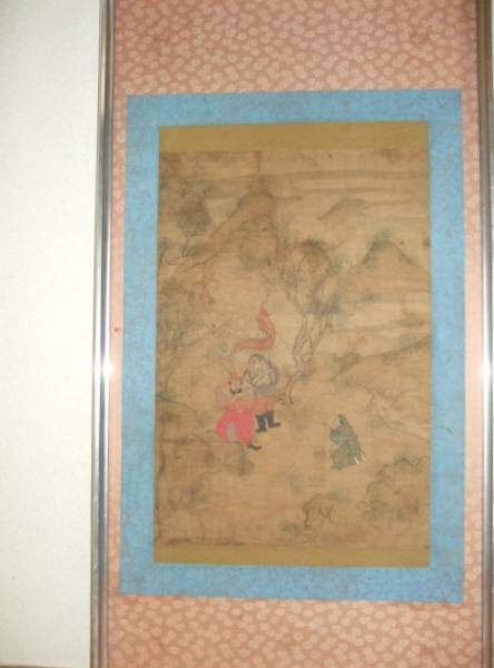 水墨画 古玩 中国古美術 清時代 絹本手描き 呉道作款 羅漢図 三尺 牙軸