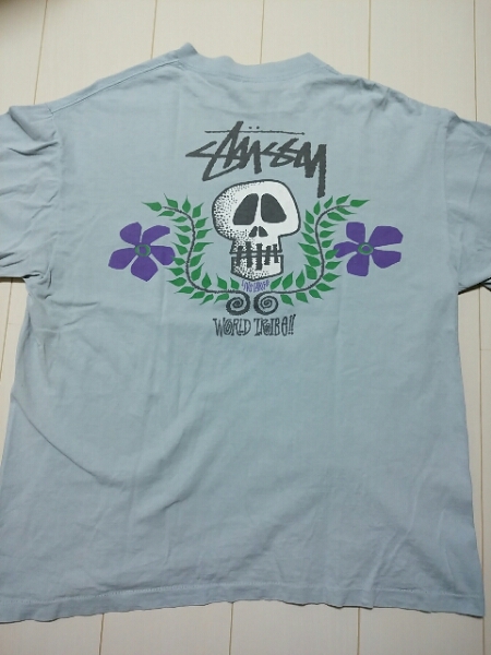 stussy 80s 90s 黒タグ Tシャツ スカルフラワー ビンテージ 珍