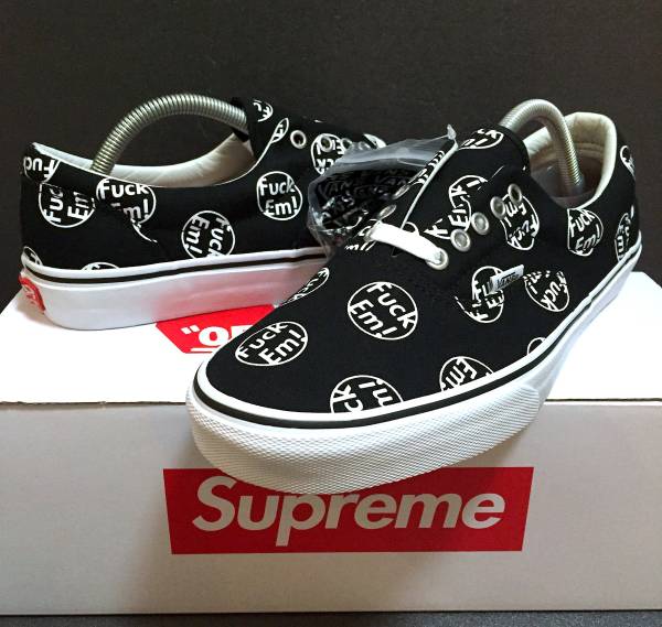 新品 Supreme Vans Era Fuck Em 9.5 15aw box north huf jordan