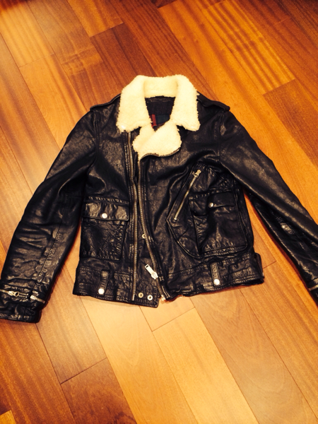 1円超希少ゴールデングース ムートンレザーライダースジャケット