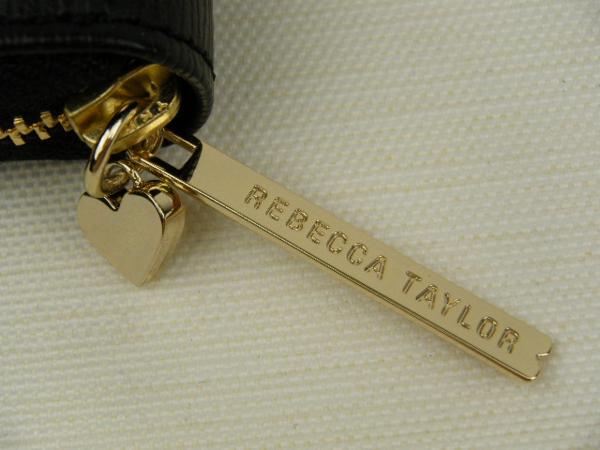 【レベッカテイラー】602 未使用 牛革 ファスナー長財布 黒/B02