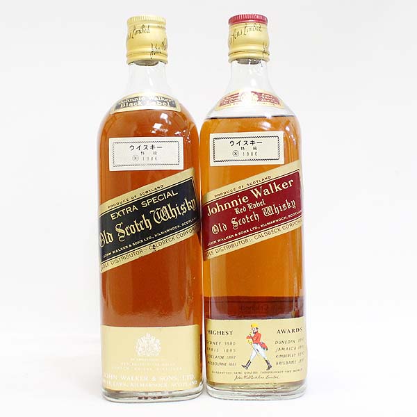 ☆古酒1円～ 2本セット/ジョニーウォーカー 黒 赤 O6B08384.360