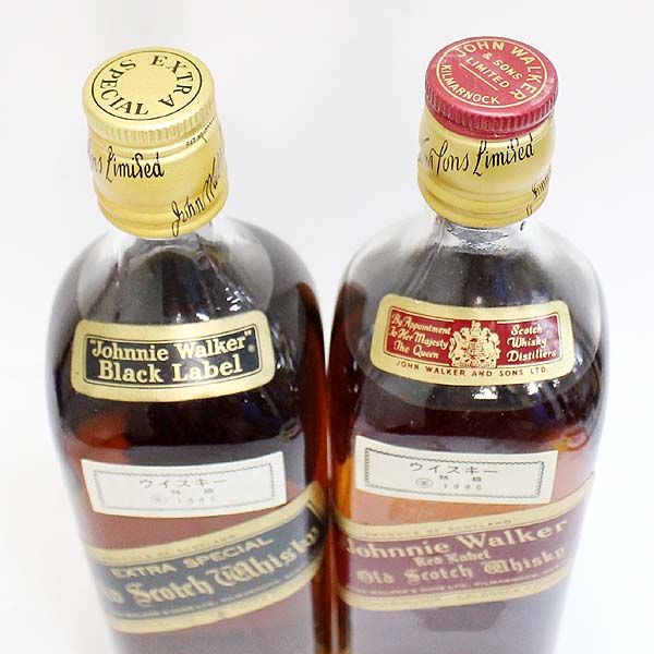 ☆古酒1円～ 2本セット/ジョニーウォーカー 黒 赤 O6B08384.360