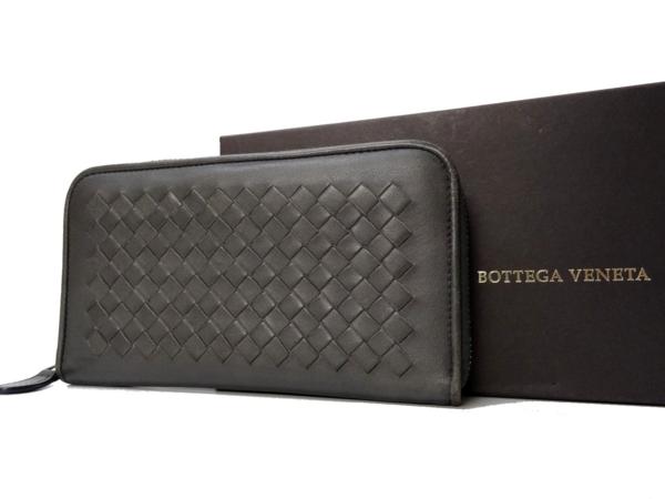 A375 1円 良好!! ボッテガヴェネタ イントレ ラウンド長財布