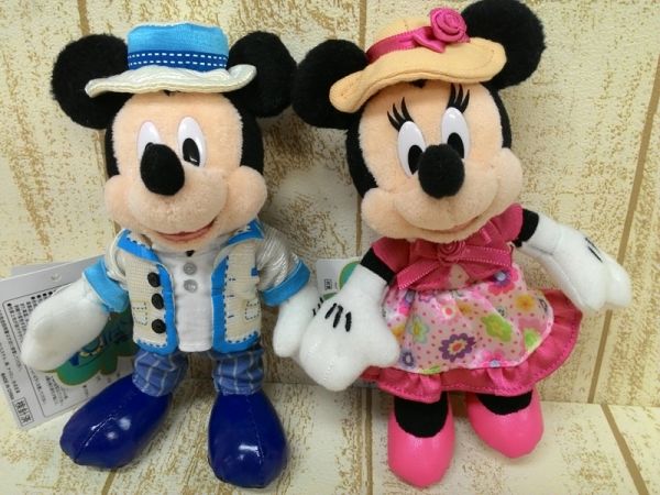 ミッキー&ミニー ぬいぐるみバッジ スプリング2014 タグ付 K3G5