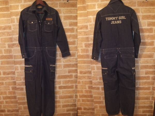 美品 TOMMY GIRL トミーガール デニムオールインワン ツナギ S