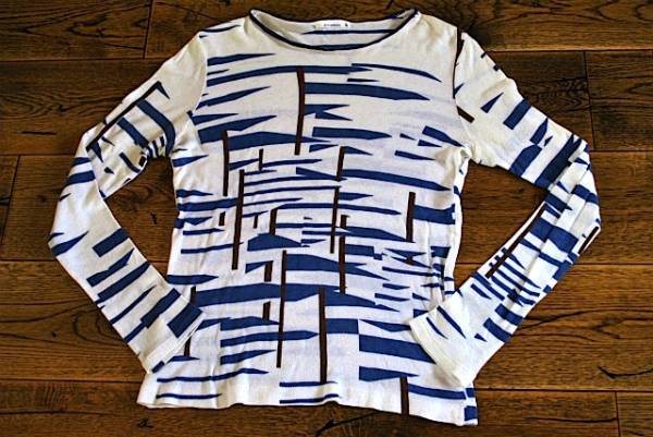 r2067USEDミナペルホネン総柄カットソー/mina/ロンT/マリメッコ