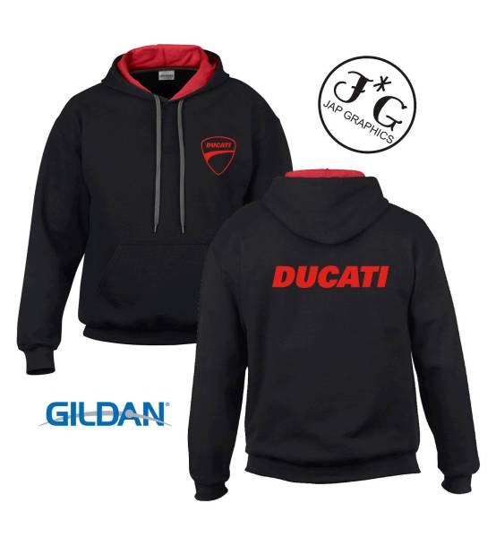 ☆ドゥカティ DUCATI ロゴ入り パーカー 黒 S ～XXL オートバイ バイク
