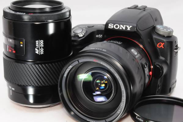 ★マシンガン連写のα55★S数小！超極上★SONY　 ソニ－Wレンズ