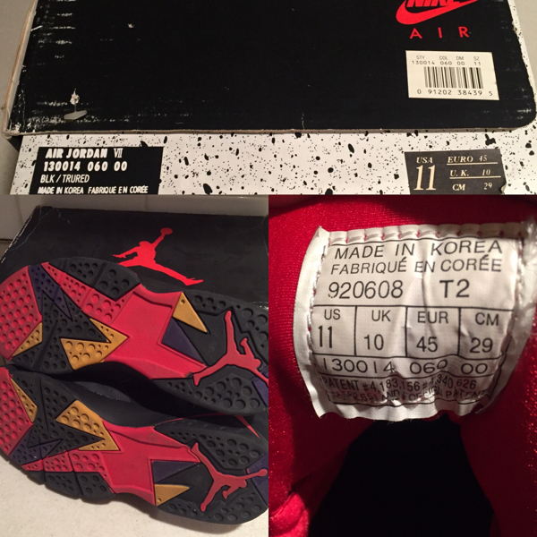 容器 NIKE ナイキ ジョーダン7 オリジナル 92年 130014-060 US11