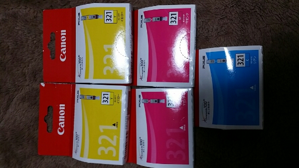 純正キャノン CANON BCI-321M BCI-321Y BCI-321C ５本セ