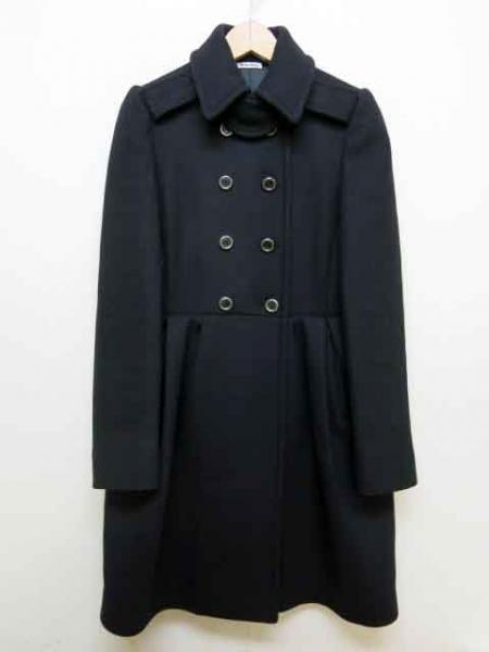 ミュウミュウ miumiu 正規品 フェミニン メルトンコート 黒 38