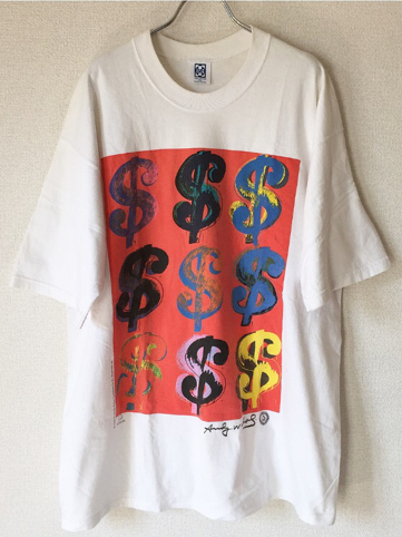 90s アンディウォーホル ビンテージ Tシャツ ドル柄 アート