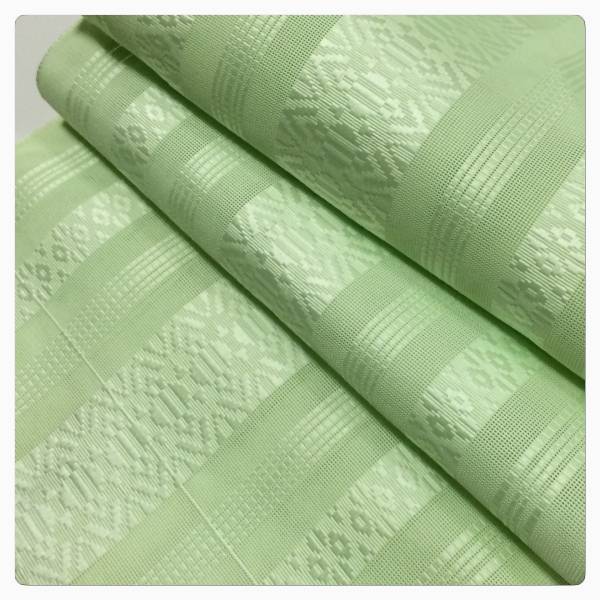 正絹　夏帯　名古屋帯　博多献上　黄緑色　松葉仕立て　中古品