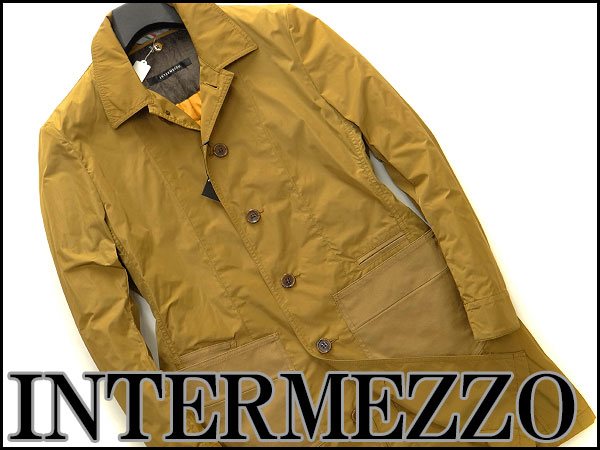 新品 インターメッツォ ライナー付スプリングコートL黄土★J7723