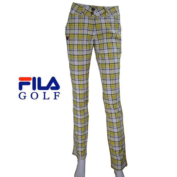 FILA フィラ レディス ストレッチ チェックパンツ 755-303 YLC L