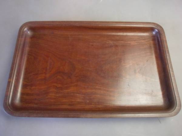 唐木）茶道具 紫檀長方盆 370 美品 古美術 工芸品 アンティーク