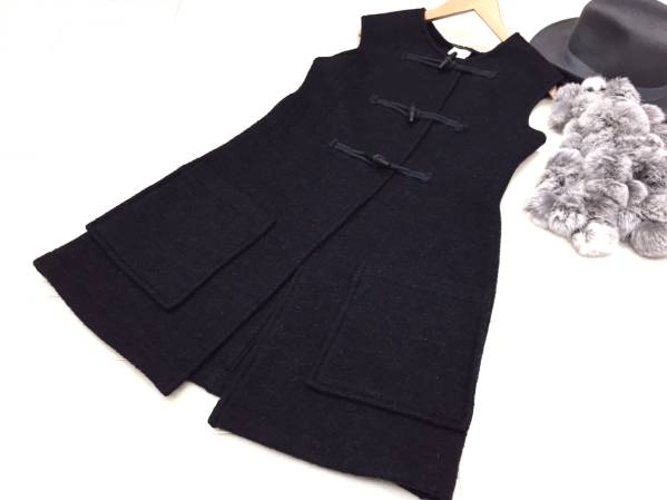 フランス製◆アニエスべー◆大人上品な圧縮ウールロングベスト
