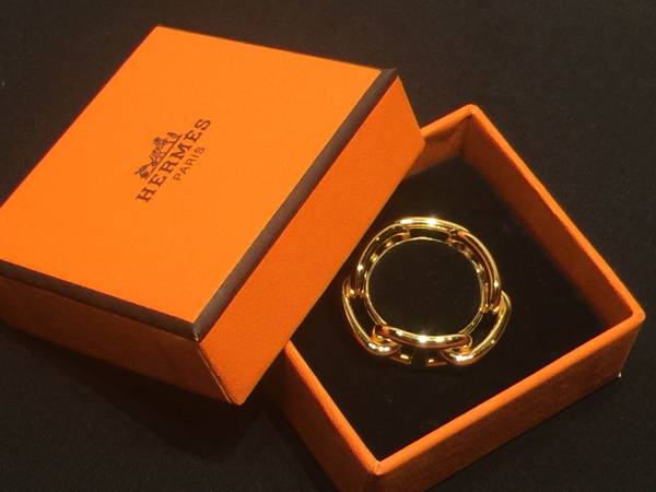 未使用　箱付　エルメス　スカーフリング　シェーヌダンクル