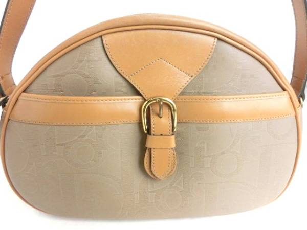 1円～ディオール レザーショルダーバッグ ベージュ 斜め掛け ⑥
