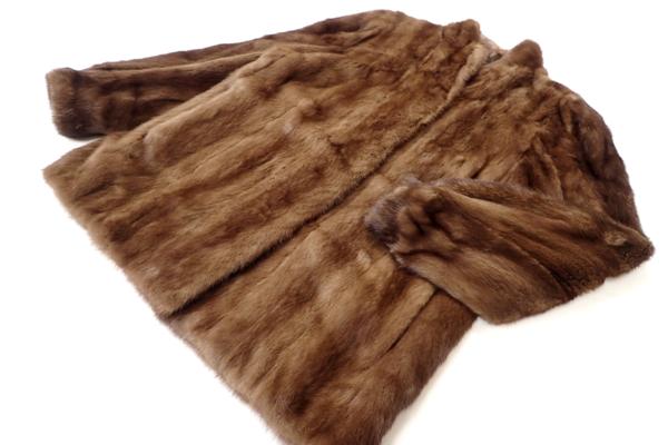 中古◇Malvoisie ミンク ハーフコート13 茶系 毛皮 MINK ファー C-4.15 