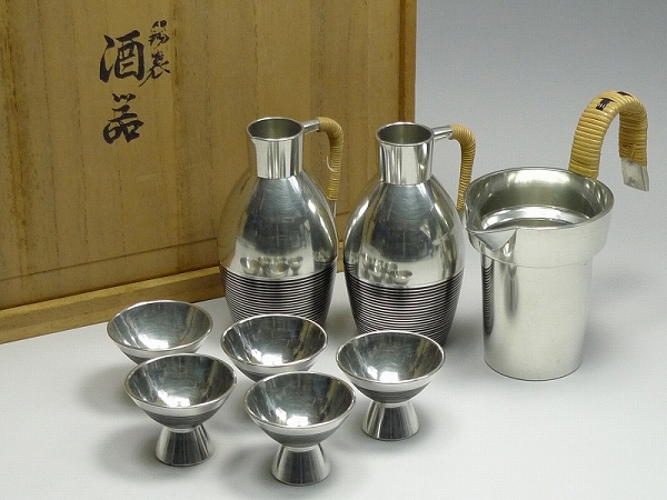 金谷五郎三郎 唐銅管耳花瓶 - ☆煎茶道具⁄茶道具⁄金属工芸⁄名工！唐銅