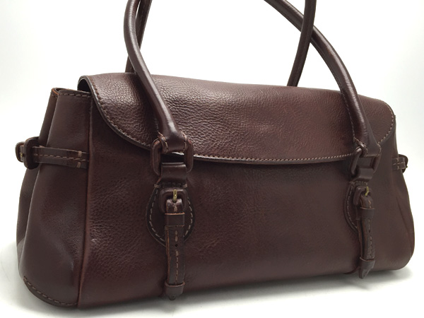 即買★質流れ★gentenゲンテン トスカ ハンドバッグ 本革製 茶系