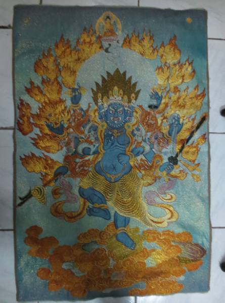 【黒龍】密宗 密教 仏教聖品 タンカ 大威德明王 供養 極珍kj13