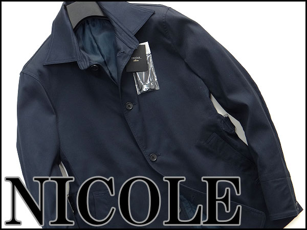 新品 NICOLEニコル スプリングハーフコート48(L)紺★J5140