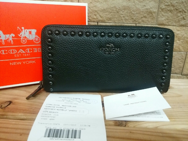 人気!!正規品COACH53489ブラック長財布 コーチ(COACH) 長財布 黒