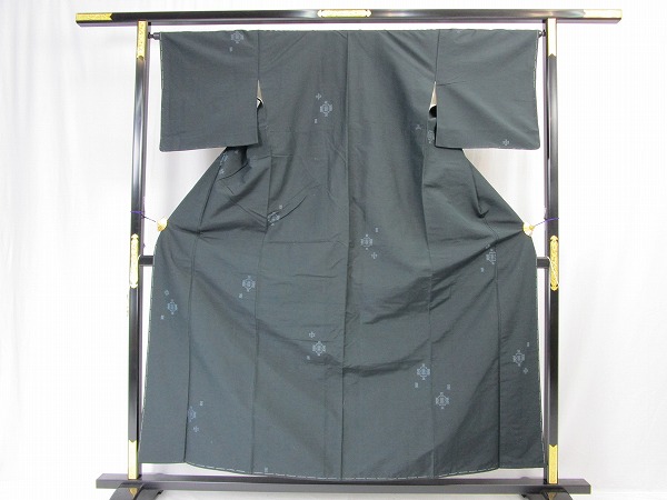 着物ふぁんた●上質 紬 地空 絣 しつけ付 未使用品！ b2366