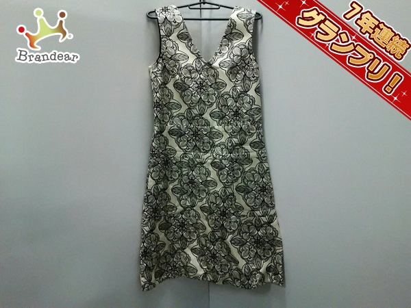 マルニ ワンピース 38 レディース アイボリー×黒×ブラウン