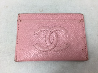 CHANELシャネル　ココマークカードケース　キャビアピンク　中古