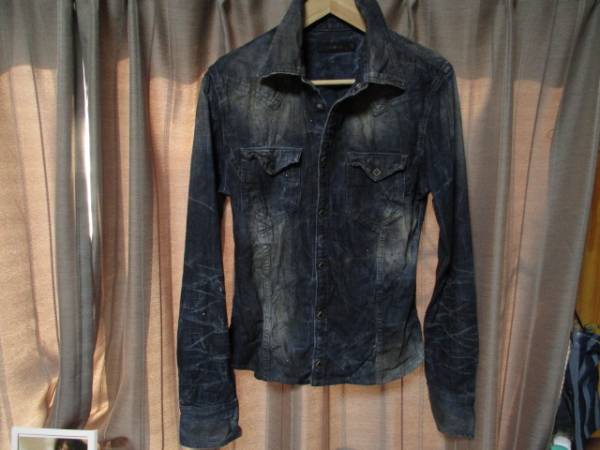 ラグスタイル LUXSTYLE グランジペイント加工ブラックデニム GOSTAR DE 